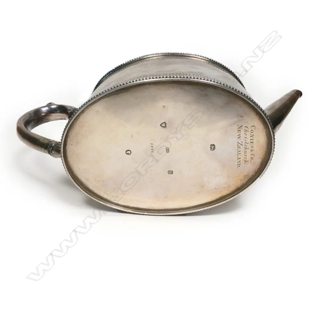 George Coates & Co. retailer stamped Victorian silver teapot, Image 1++